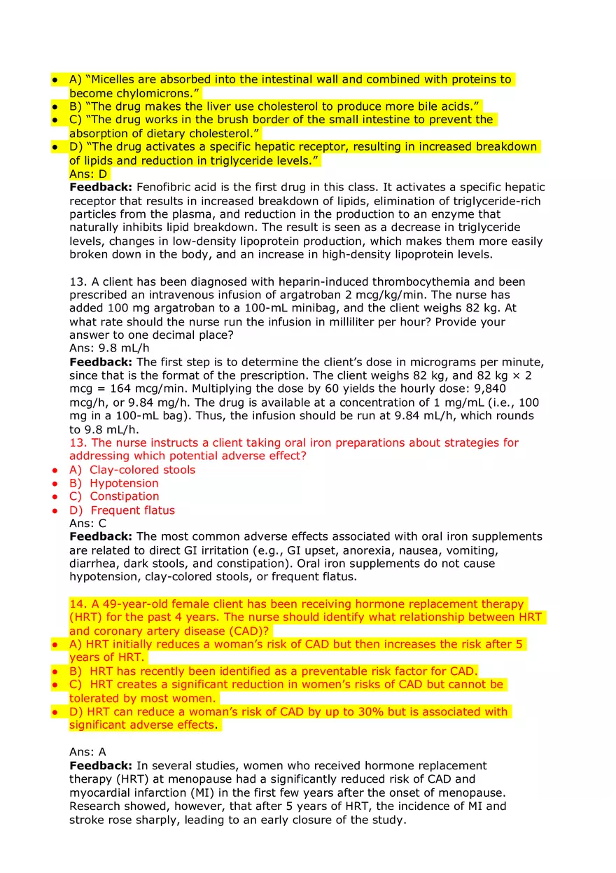 Nursing Practice and Pharmacological Safety Answer Key Part 1 - Page 10