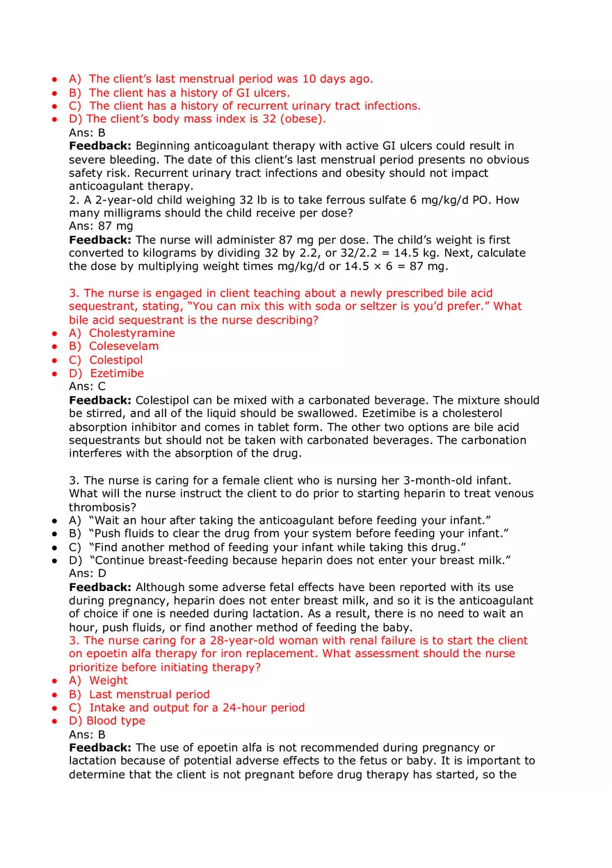 Nursing Practice and Pharmacological Safety Answer Key Part 1 - Page 2
