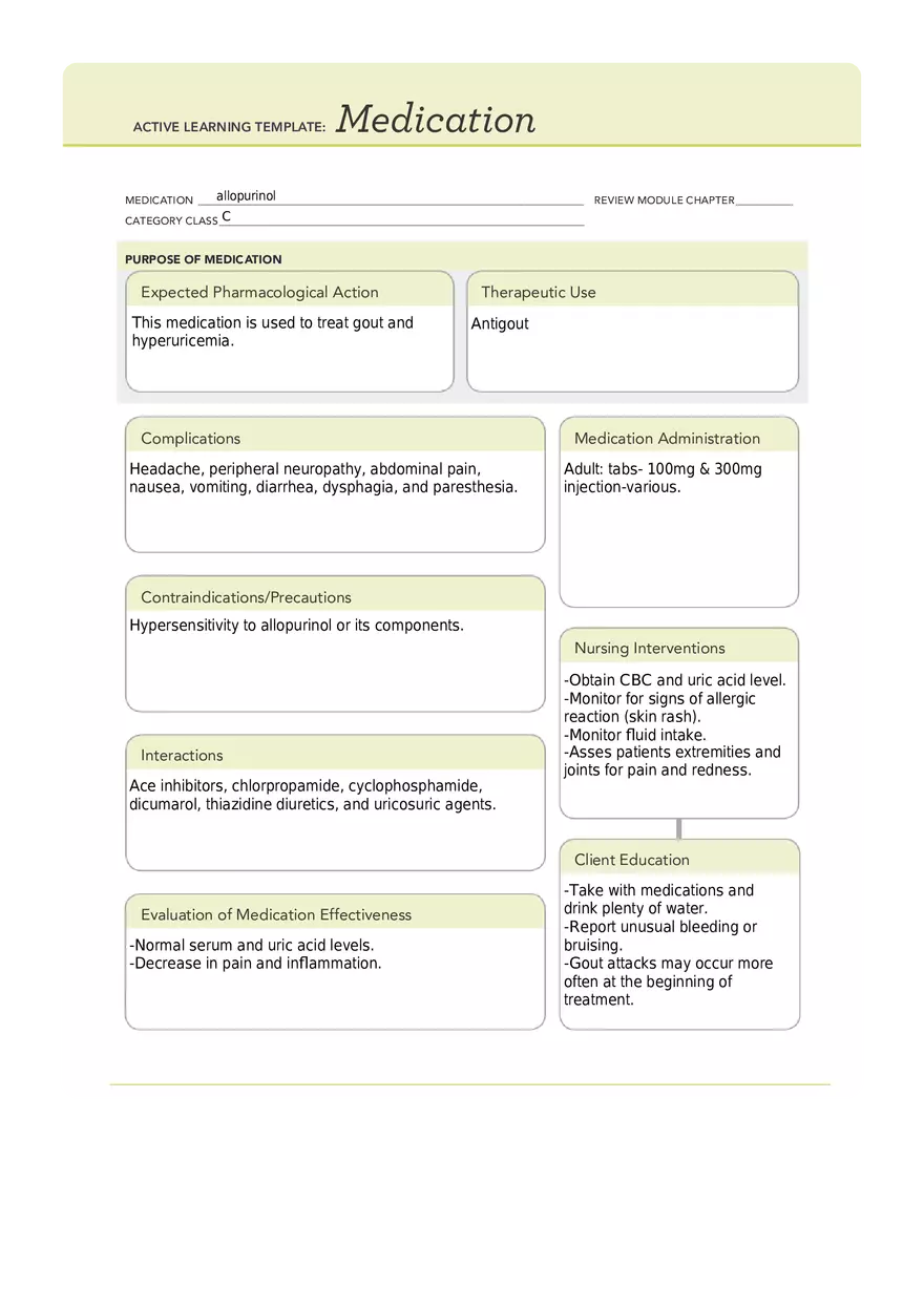 Allopurinol ATI Template - Page 1