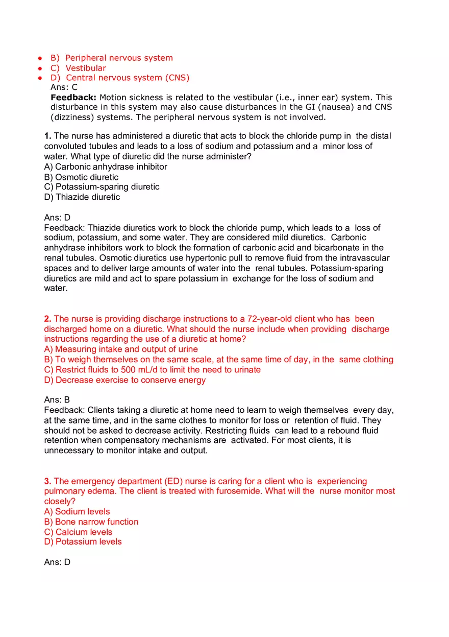 Nursing Practice and Pharmacological Safety Answer Key Part 5 - Page 9