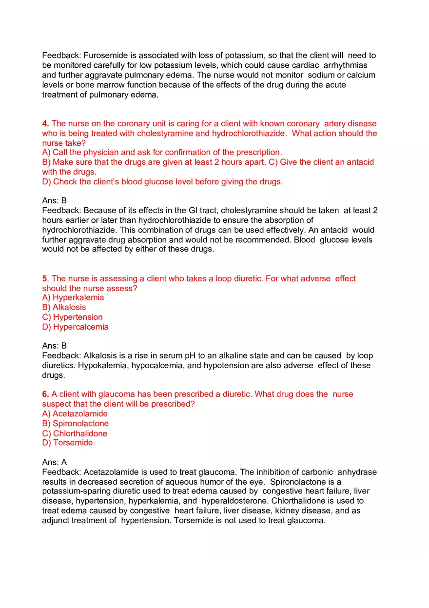 Nursing Practice and Pharmacological Safety Answer Key Part 5 - Page 10