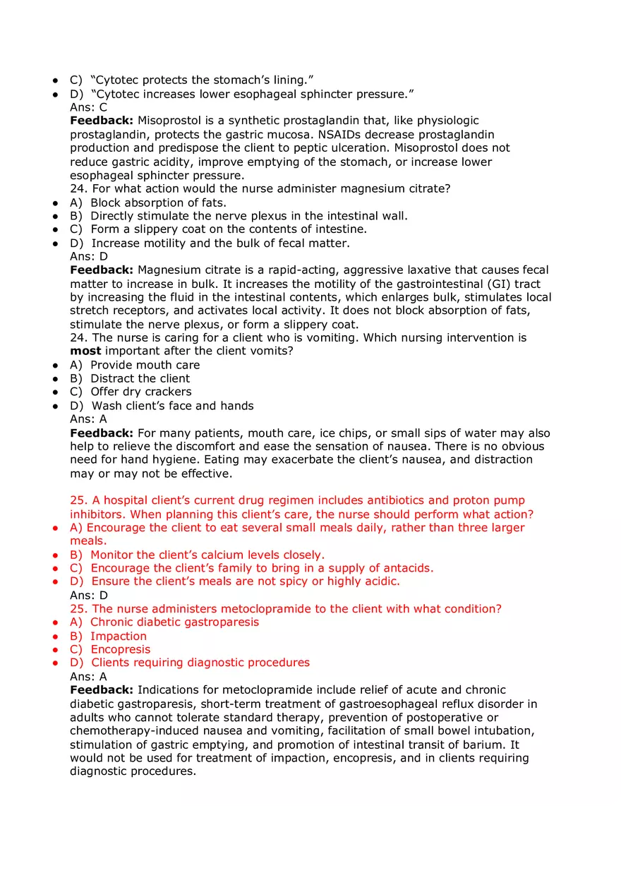 Nursing Practice and Pharmacological Safety Answer Key Part 5 - Page 2
