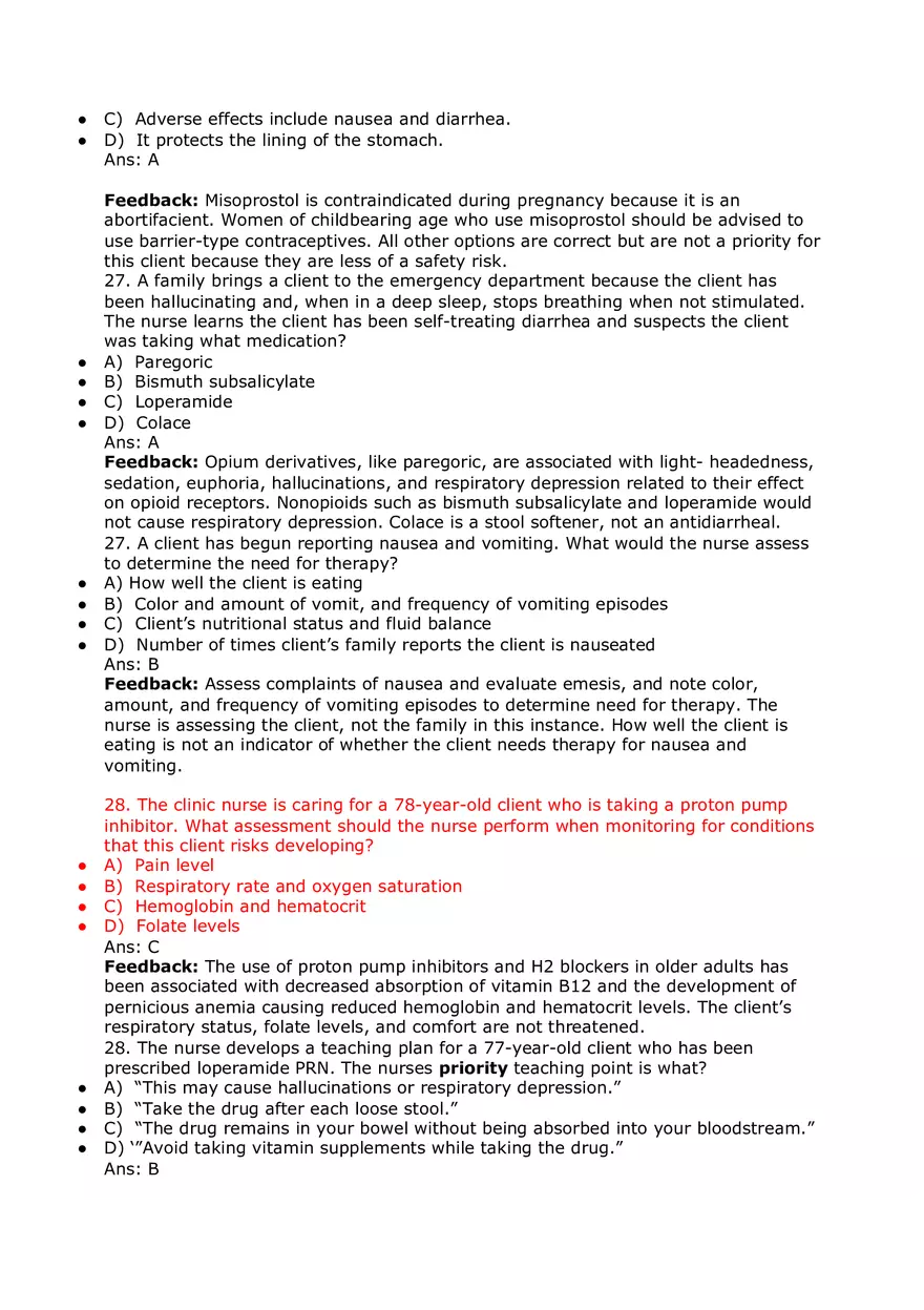 Nursing Practice and Pharmacological Safety Answer Key Part 5 - Page 4