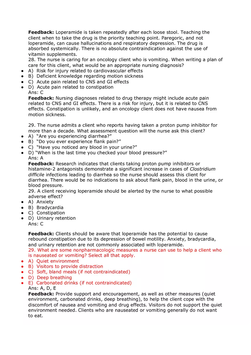 Nursing Practice and Pharmacological Safety Answer Key Part 5 - Page 5