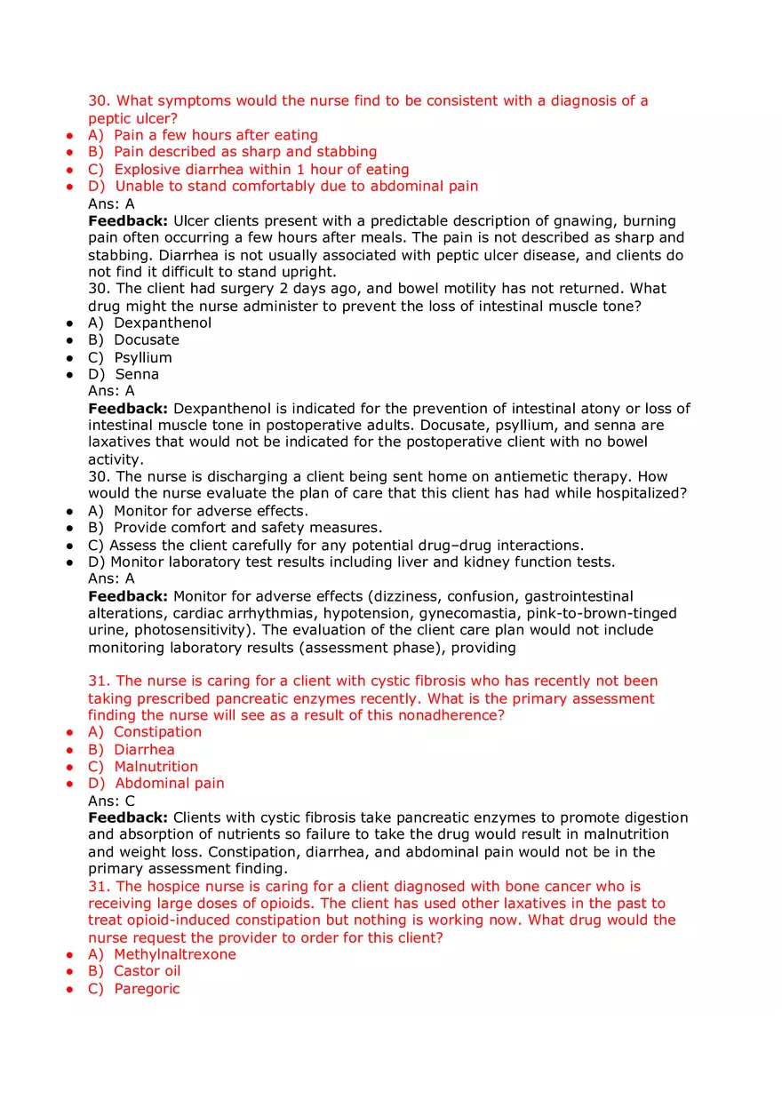Nursing Practice and Pharmacological Safety Answer Key Part 5 - Page 6