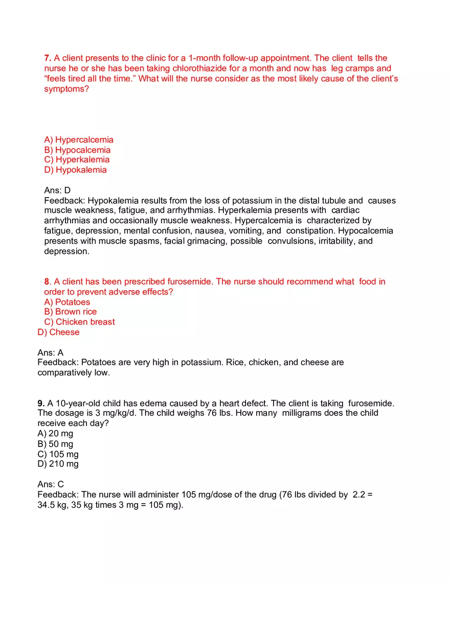 Nursing Practice and Pharmacological Safety Answer Key Part 6 - Page 1