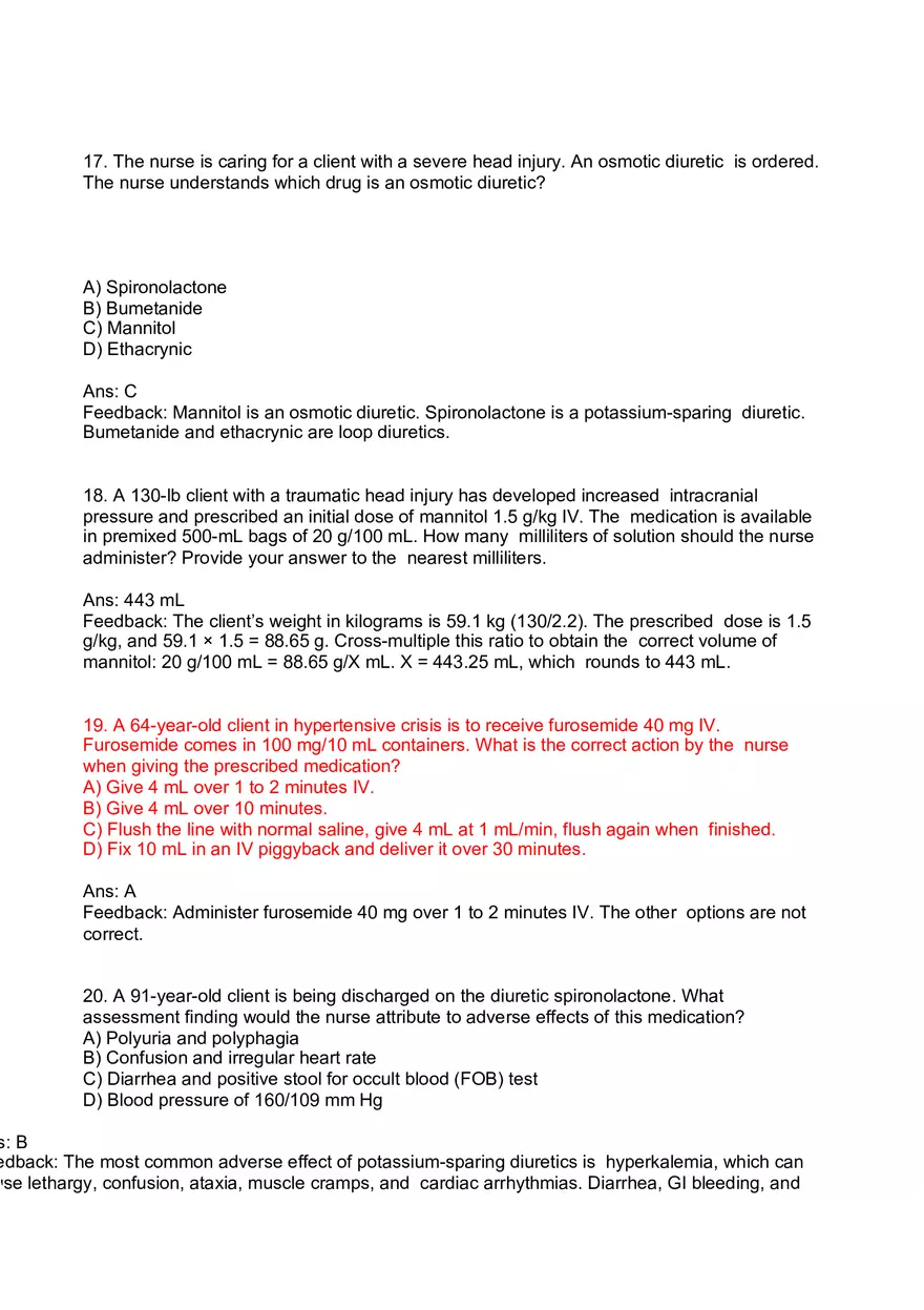 Nursing Practice and Pharmacological Safety Answer Key Part 6 - Page 4