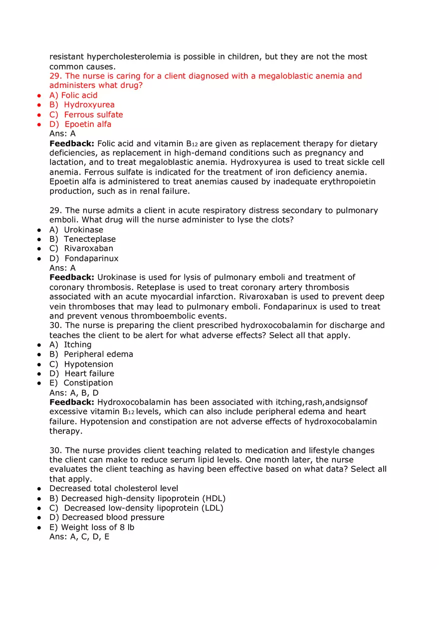 Nursing Practice and Pharmacological Safety Answer Key Part 3 - Page 2