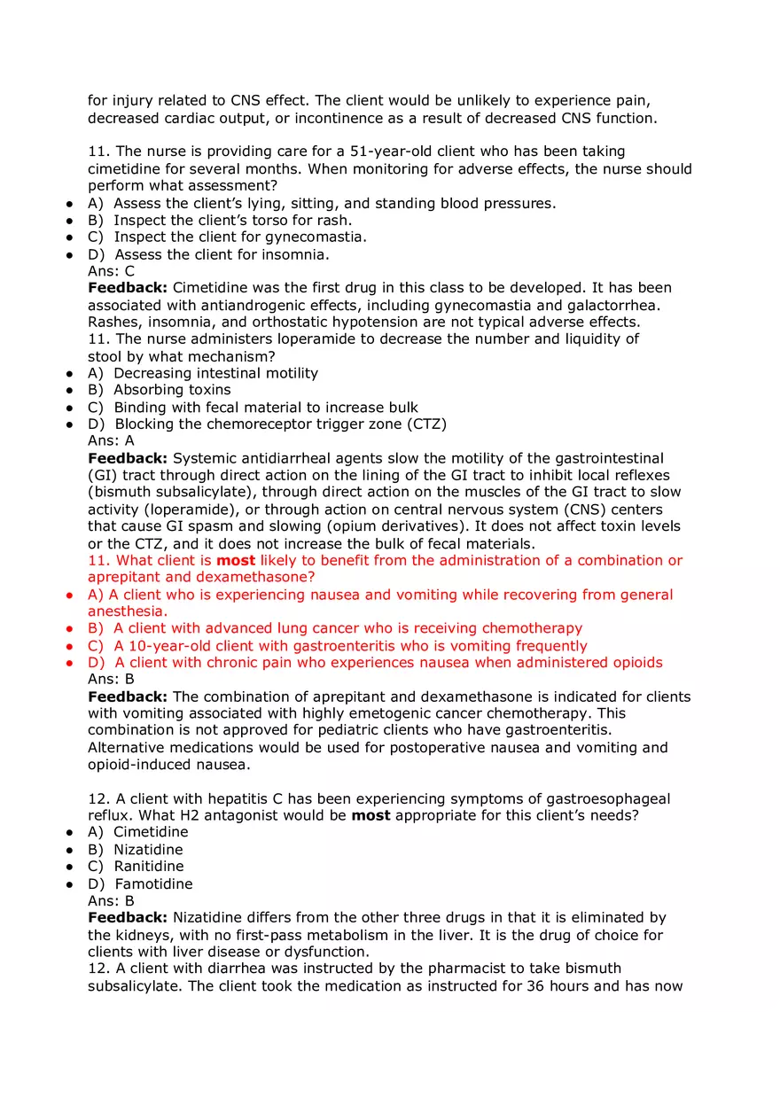 Nursing Practice and Pharmacological Safety Answer Key Part 4 - Page 3