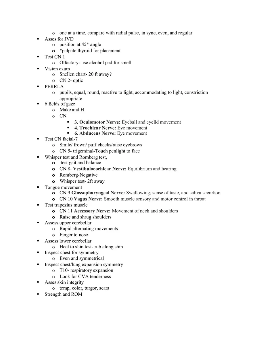 Physical Assessment Cheat Sheet - Page 2