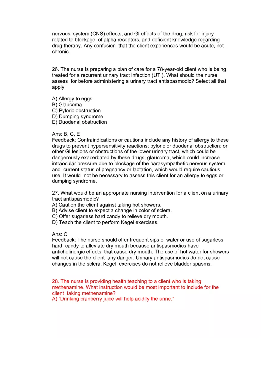 Nursing Practice and Pharmacological Safety Answer Key Part 7 - Page 8