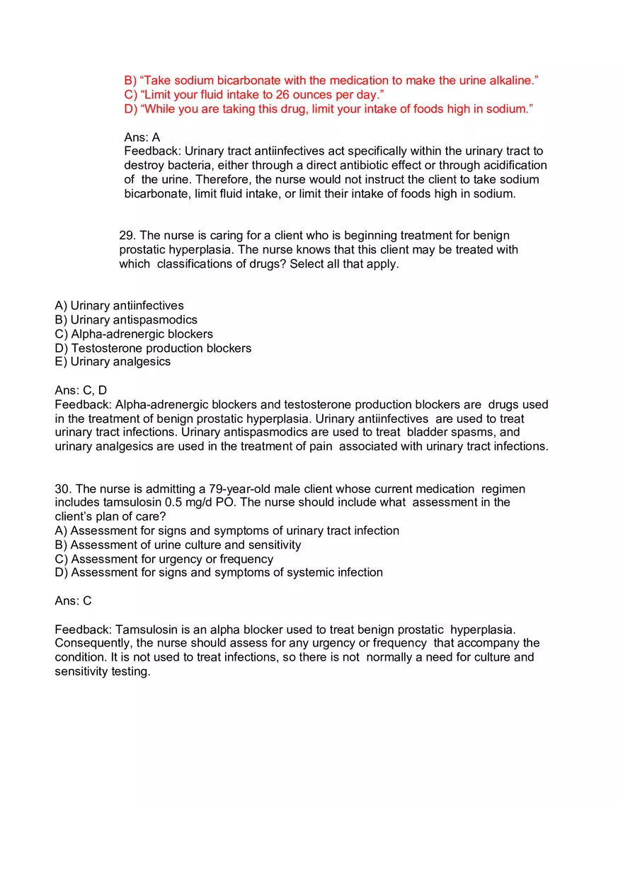 Nursing Practice and Pharmacological Safety Answer Key Part 7 - Page 9