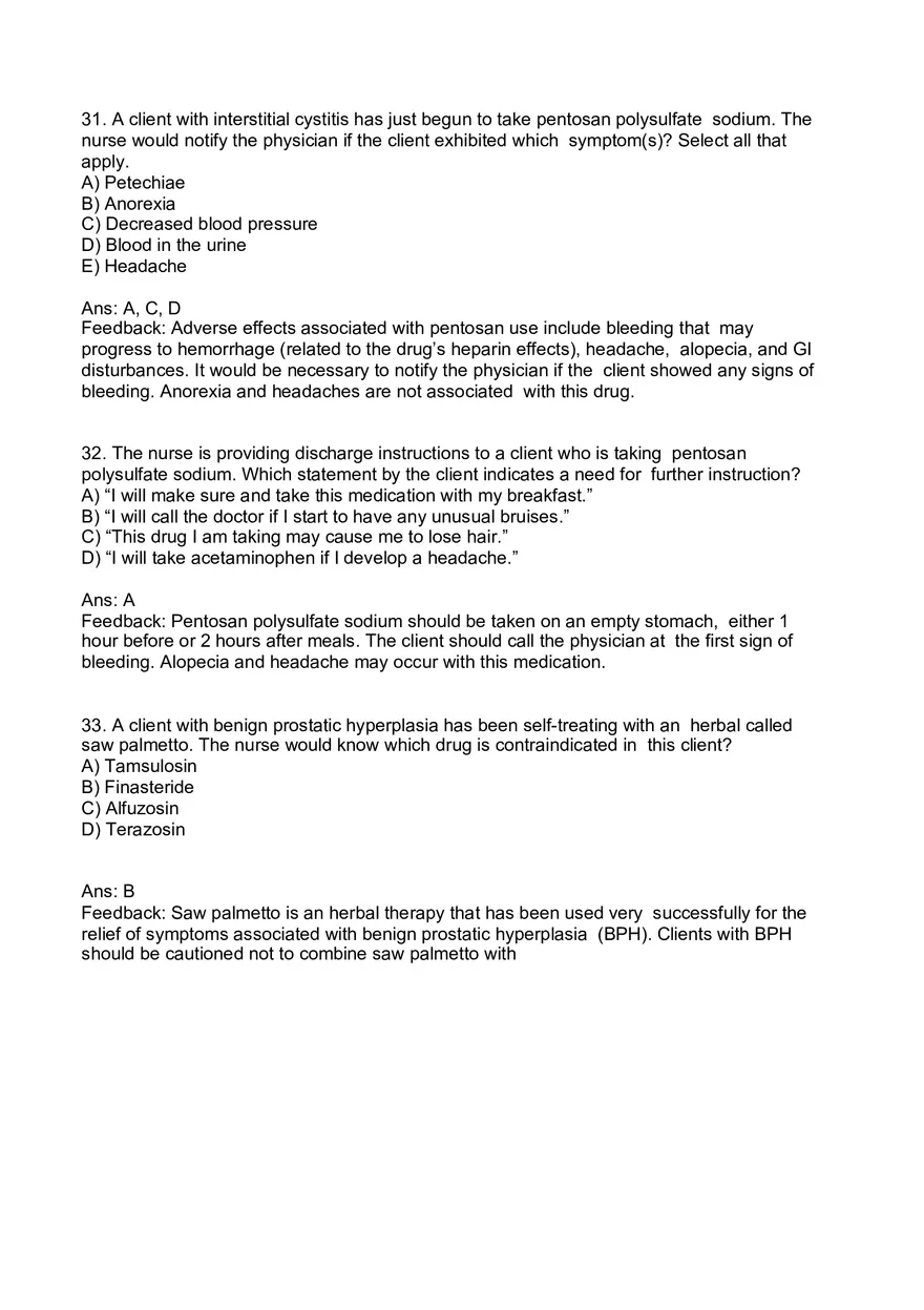 Nursing Practice and Pharmacological Safety Answer Key Part 7 - Page 10