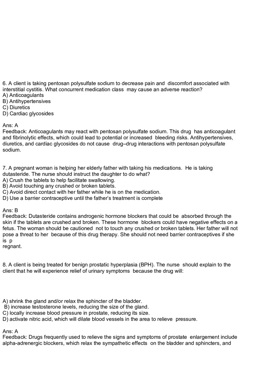 Nursing Practice and Pharmacological Safety Answer Key Part 7 - Page 1