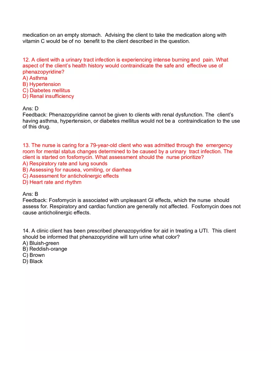 Nursing Practice and Pharmacological Safety Answer Key Part 7 - Page 3