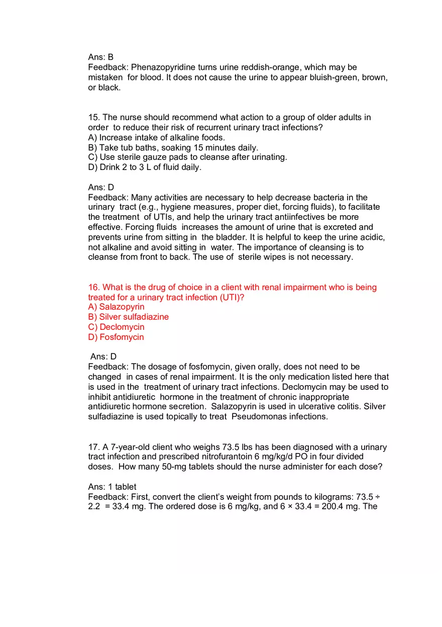 Nursing Practice and Pharmacological Safety Answer Key Part 7 - Page 4