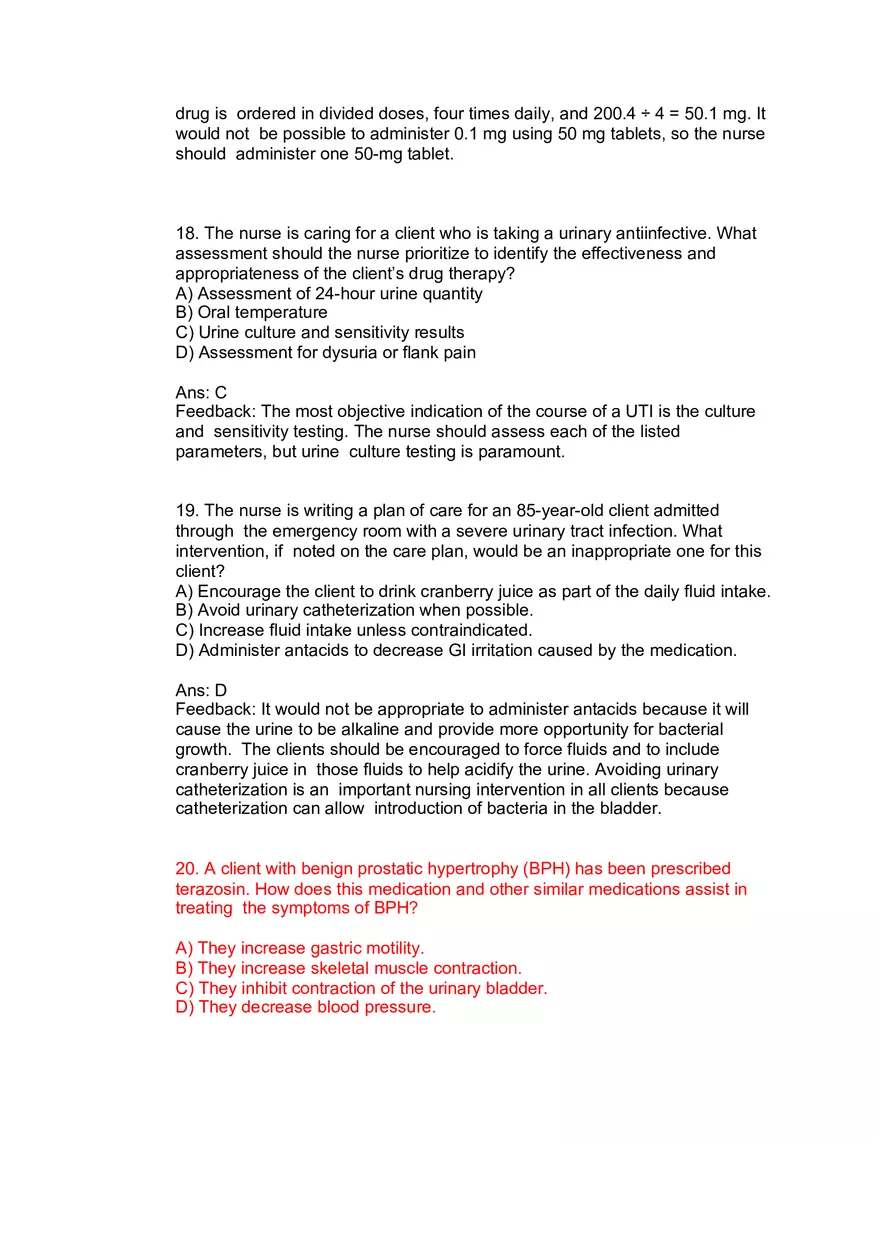 Nursing Practice and Pharmacological Safety Answer Key Part 7 - Page 5