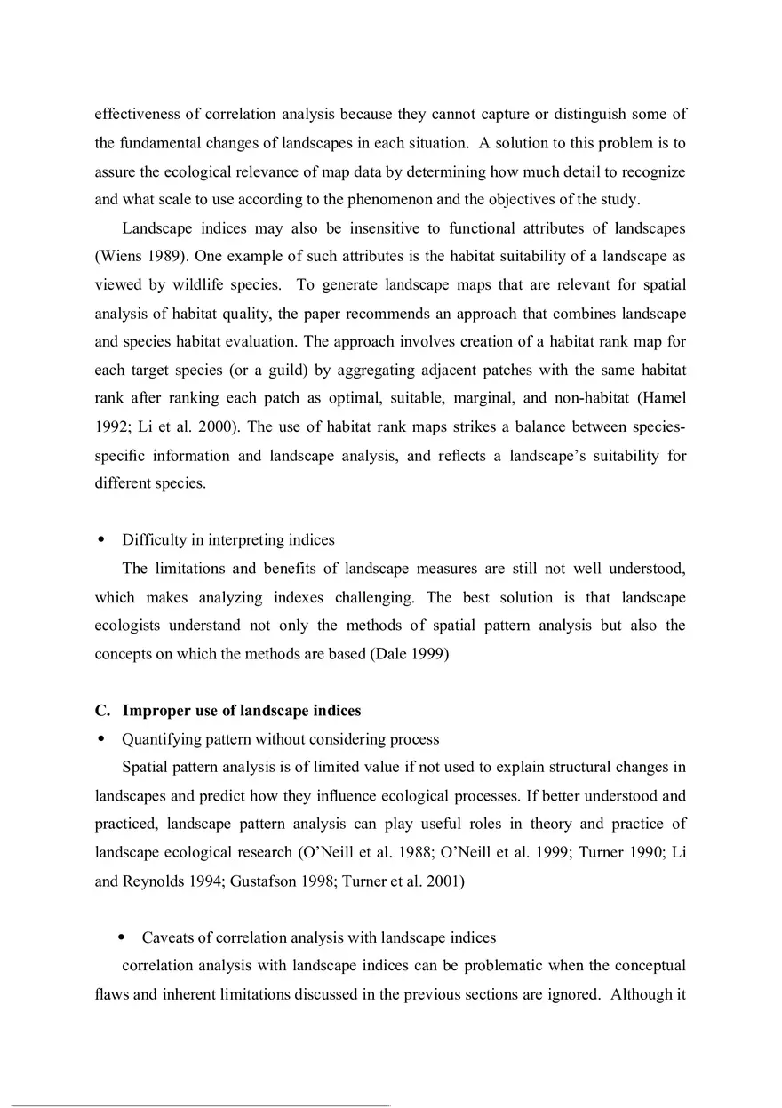 Use and Misuse of Landscape Indices - Page 3