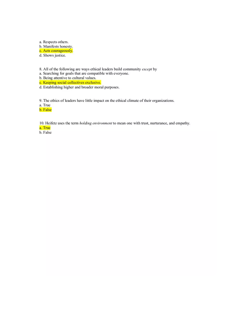 Leadership Ethics Answer Key - Page 2