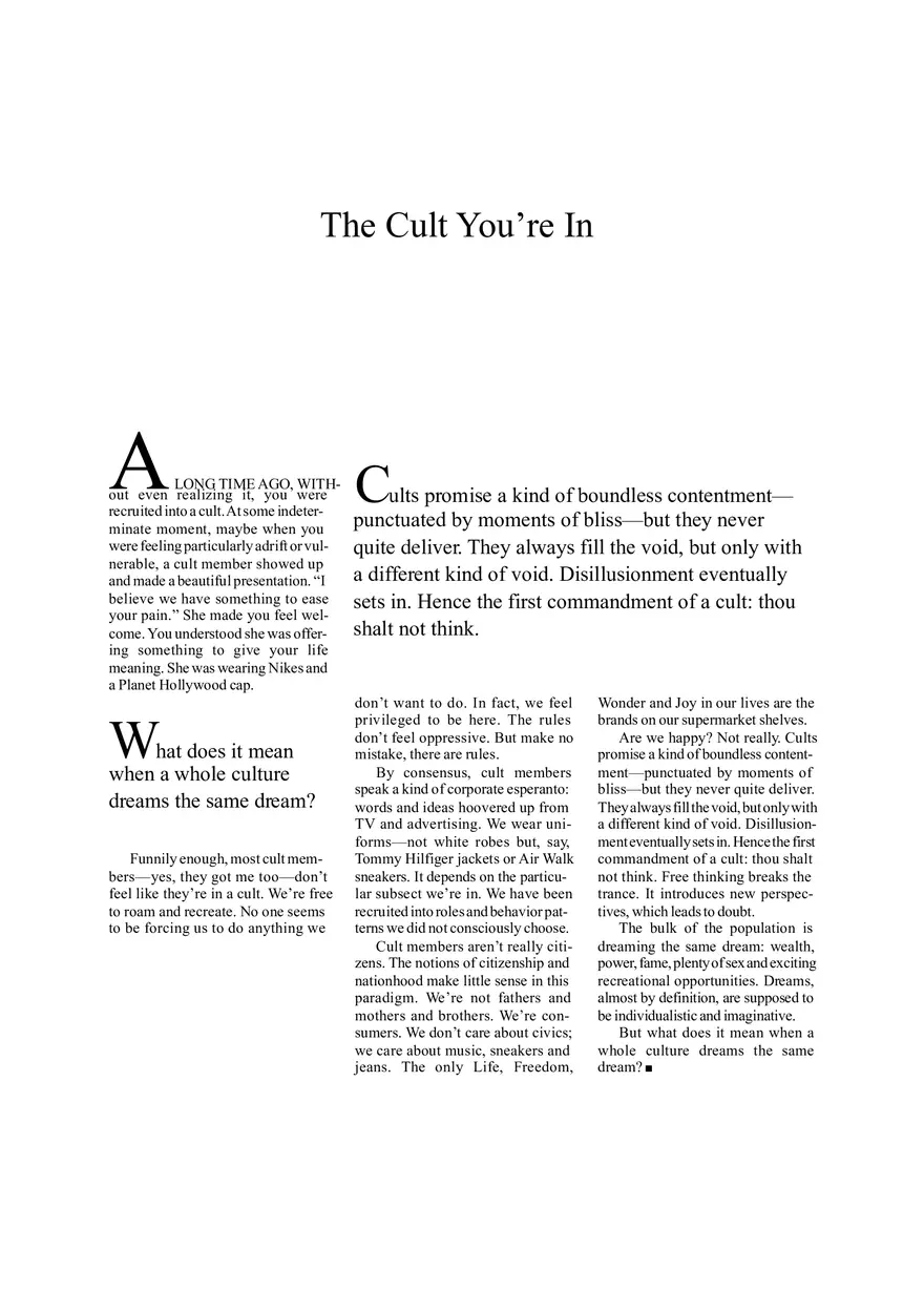 The Cult You're In - Page 1