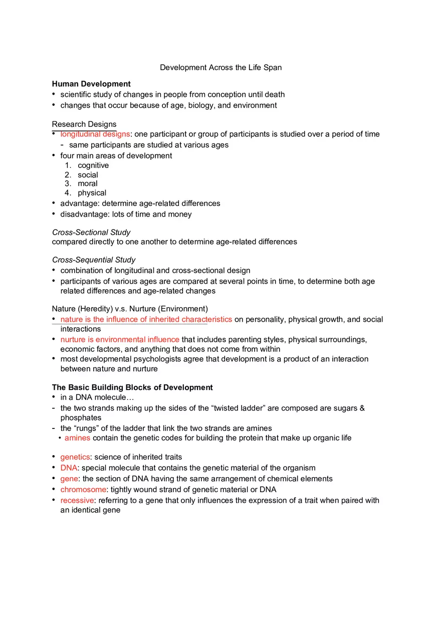 Development Across the Life Span - Page 1