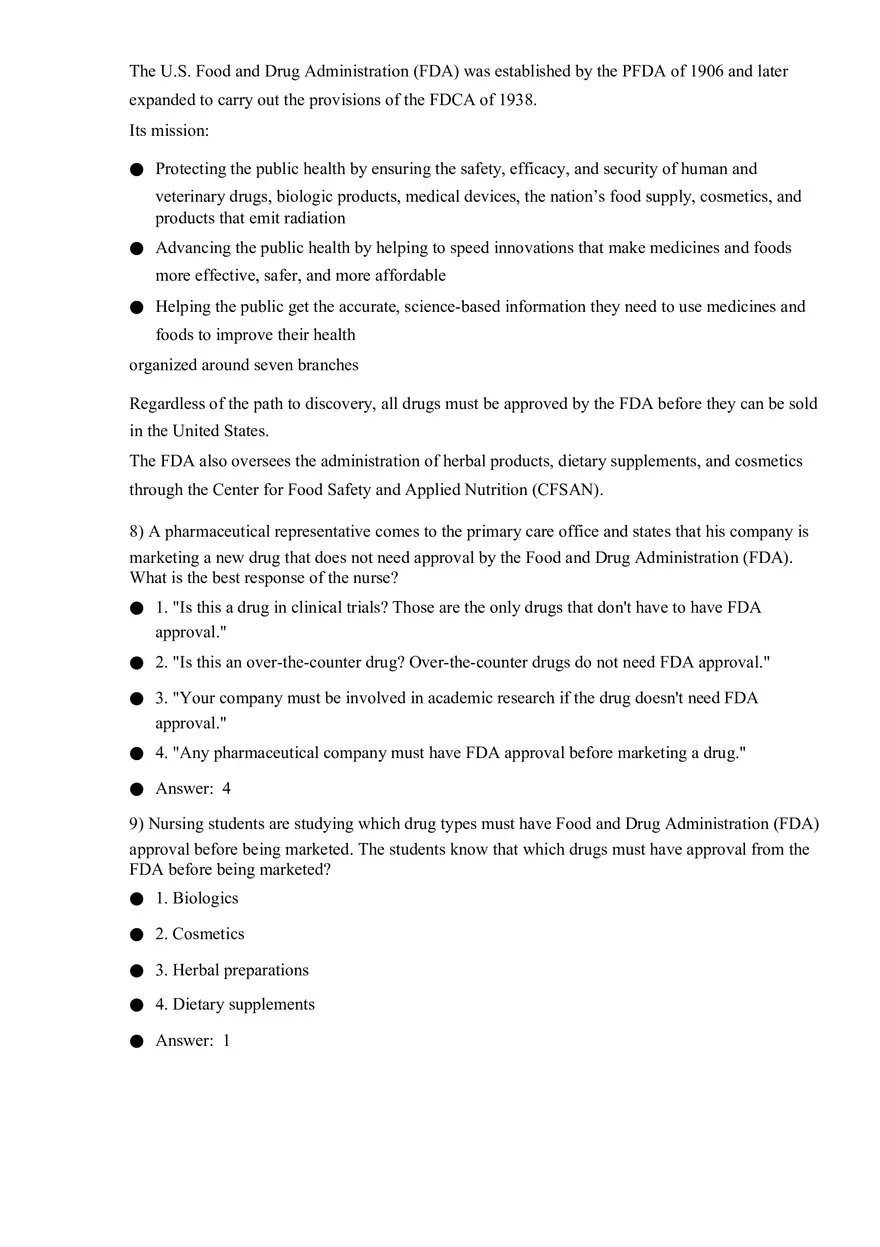 Studies of Nursing Pharmacology Quiz 1 - Page 8