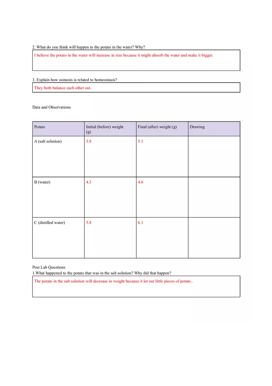 Osmosis Potato Lab - Page 2