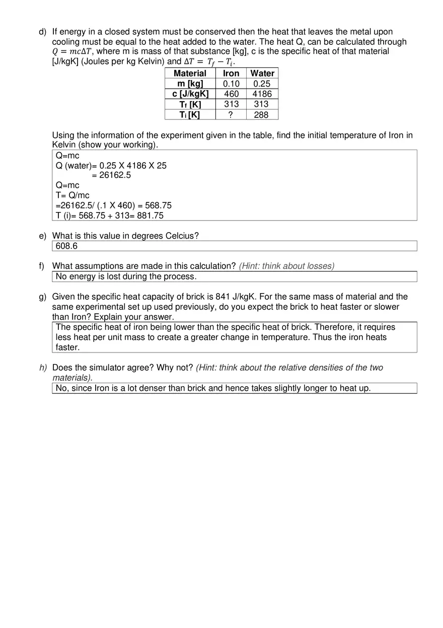 Lab - Mechnical Equivalence of Heat Specific Heat - Page 6