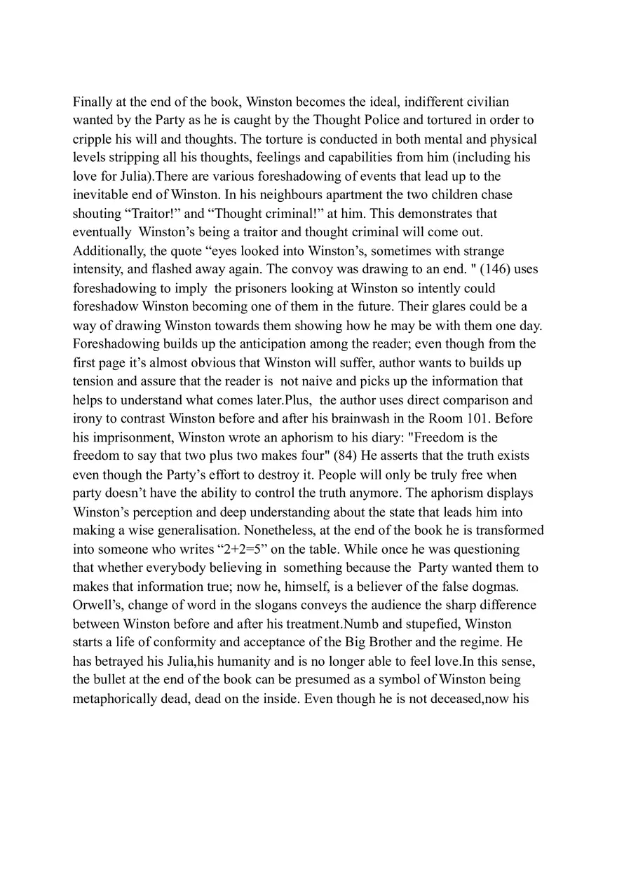 Essay Winston 1984 Character Analysis (Orwell's Book) - Page 3