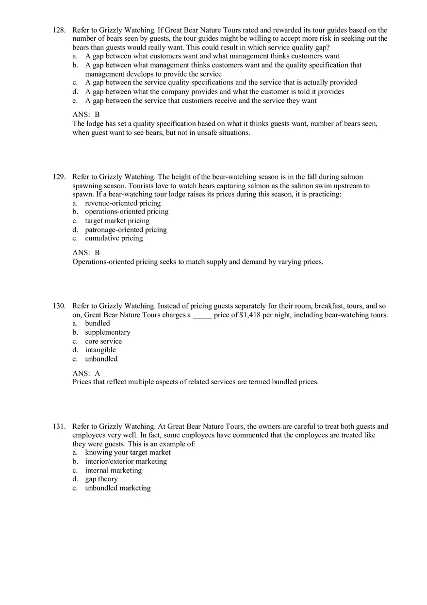 Services and Nonprofit Organization Marketing Answer Key Part 5 - Page 2