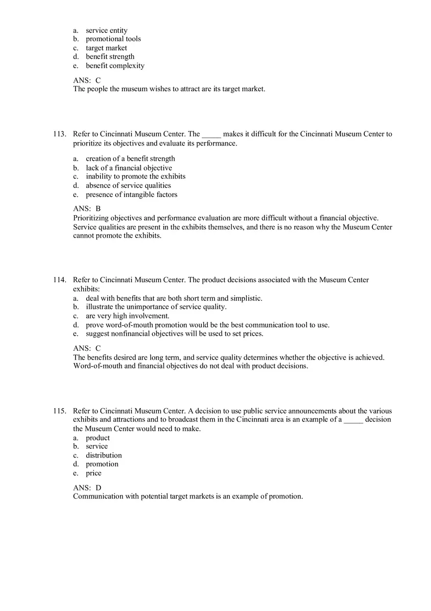Services and Nonprofit Organization Marketing Answer Key Part 4 - Page 6