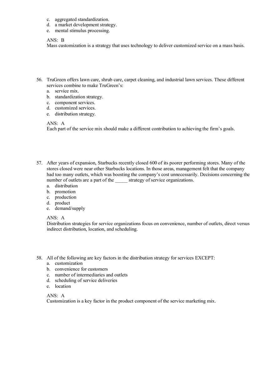 Services and Nonprofit Organization Marketing Answer Key Part 2 - Page 10