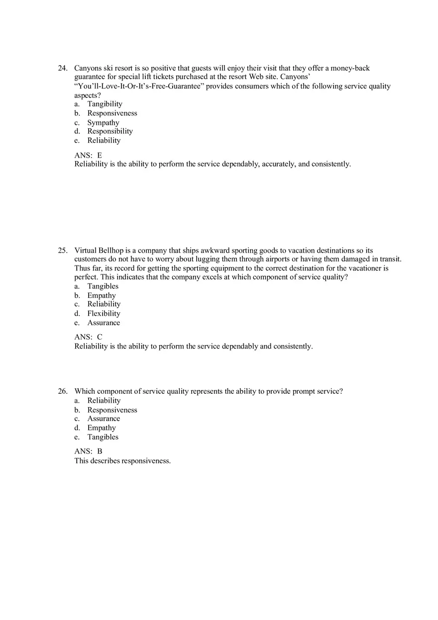 Services and Nonprofit Organization Marketing Answer Key Part 2 - Page 1