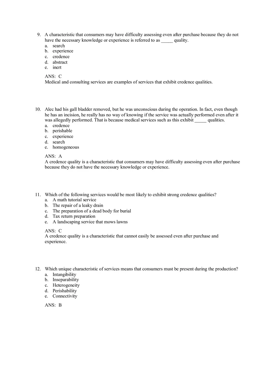 Services and Nonprofit Organization Marketing Answer Key Part 1 - Page 7