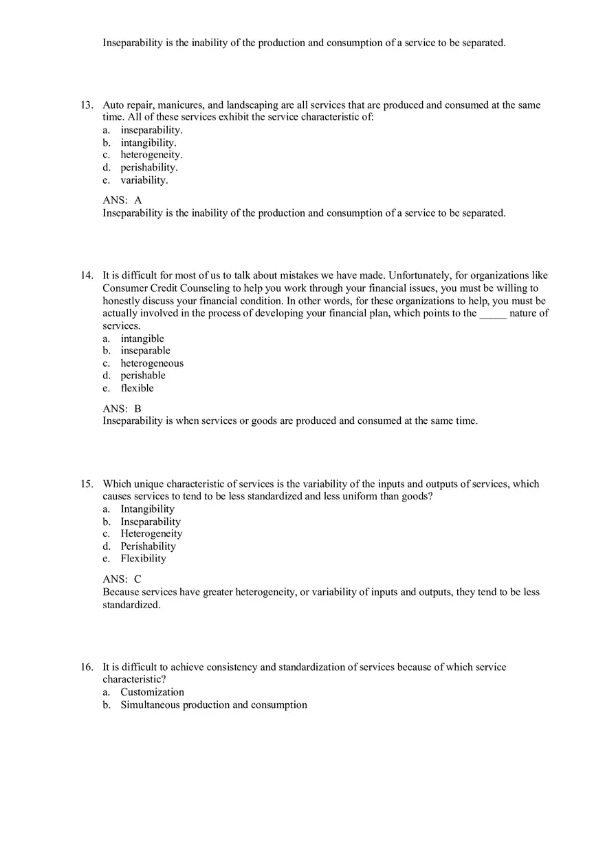 Services and Nonprofit Organization Marketing Answer Key Part 1 - Page 8
