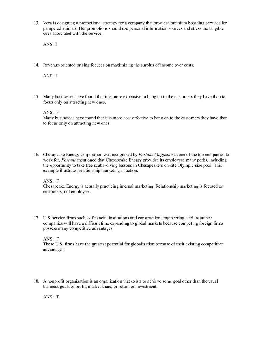 Services and Nonprofit Organization Marketing Answer Key Part 1 - Page 3