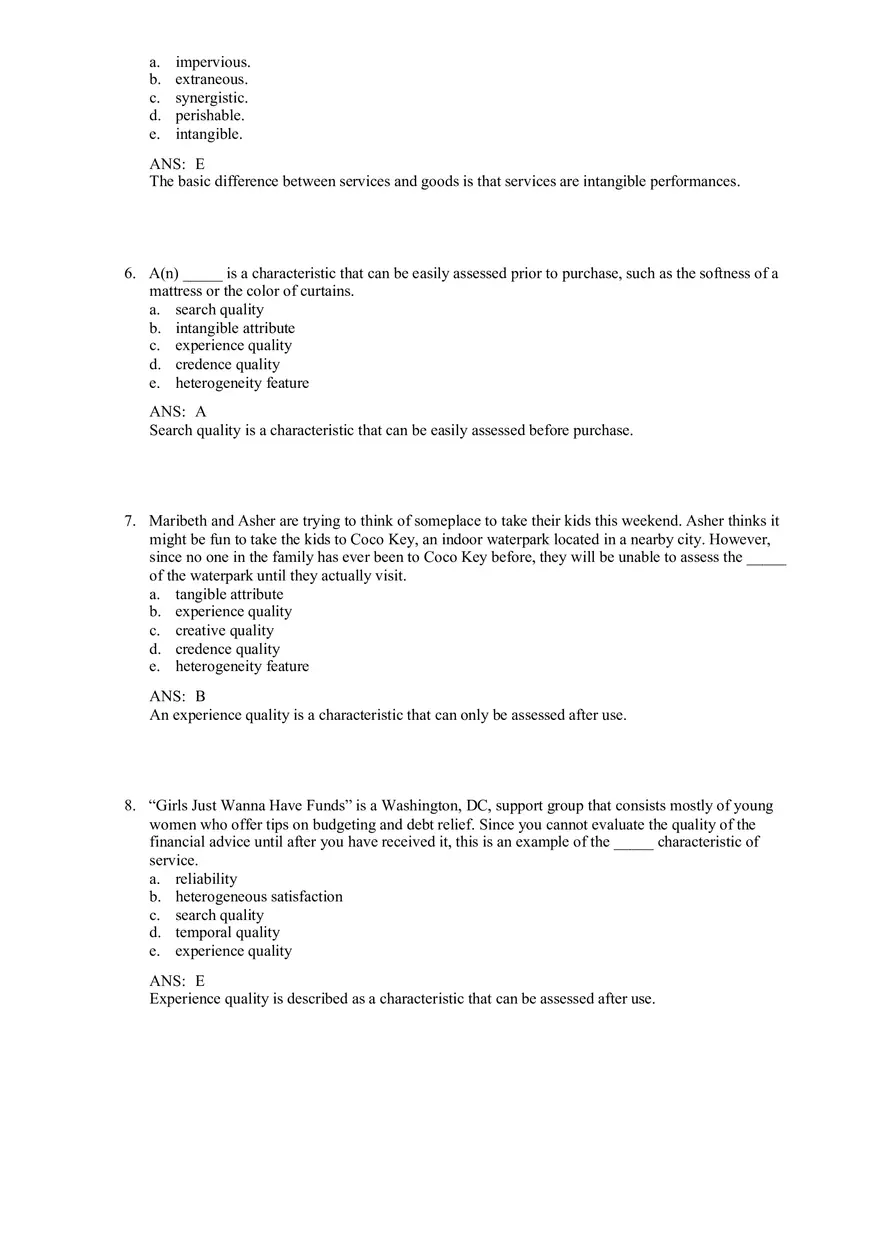 Services and Nonprofit Organization Marketing Answer Key Part 1 - Page 6