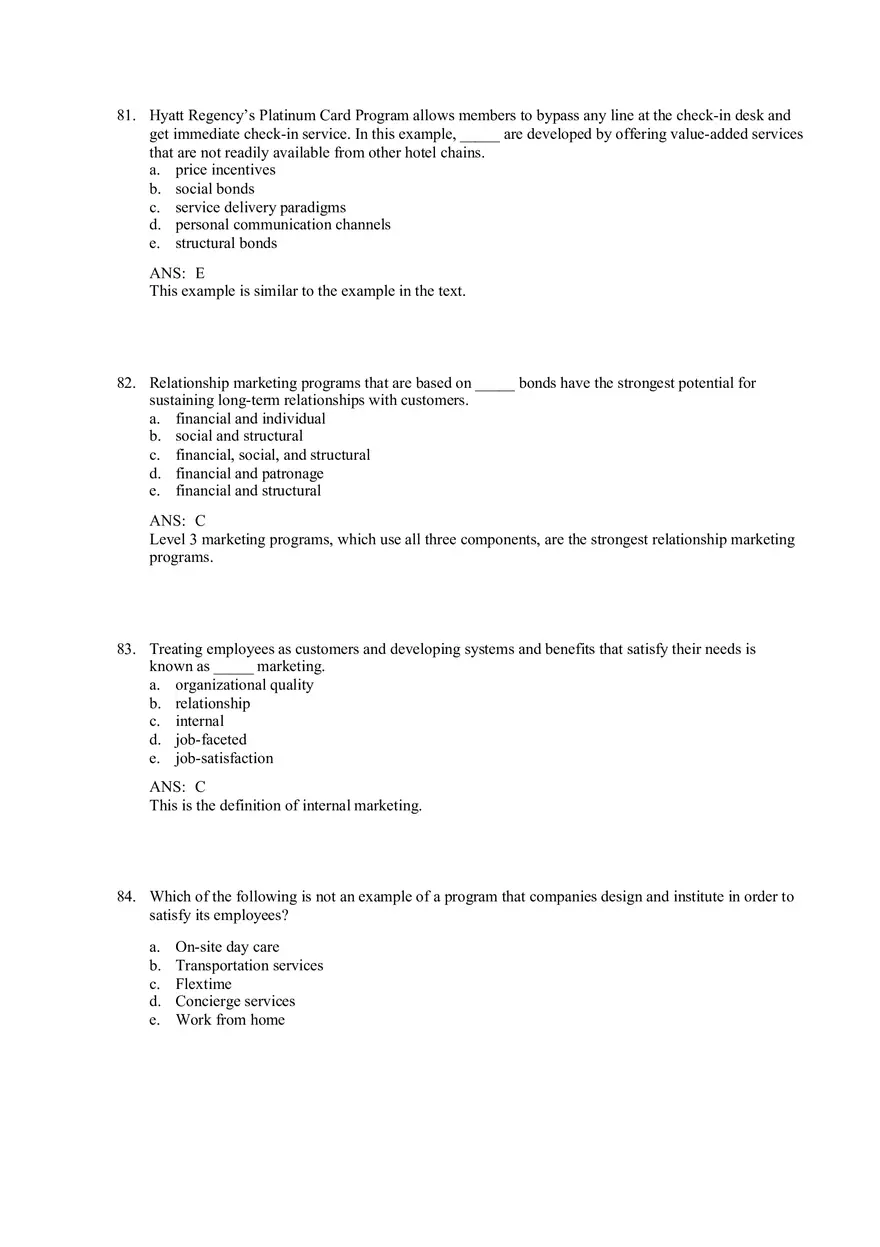 Services and Nonprofit Organization Marketing Answer Key Part 3 - Page 7