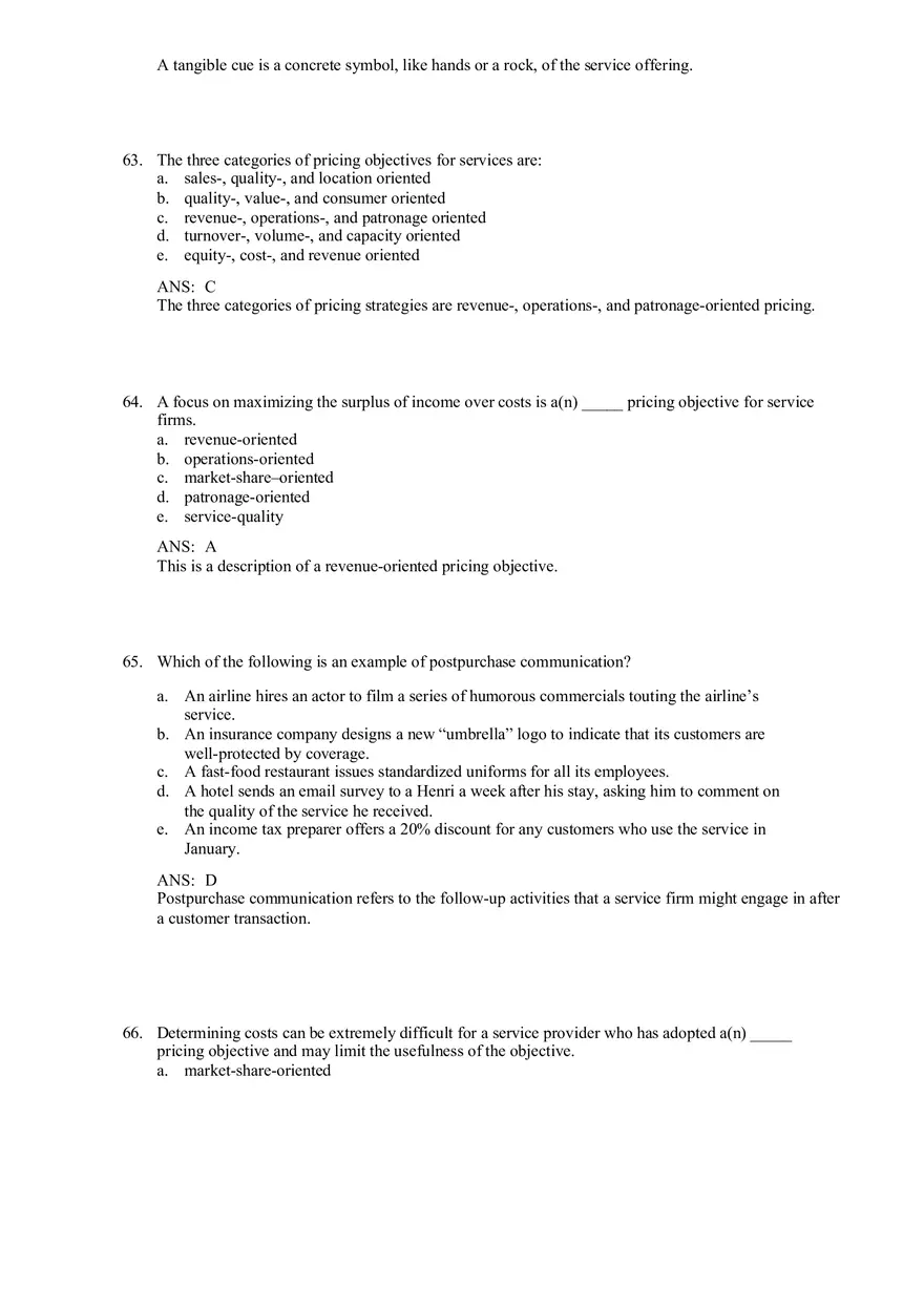 Services and Nonprofit Organization Marketing Answer Key Part 3 - Page 2