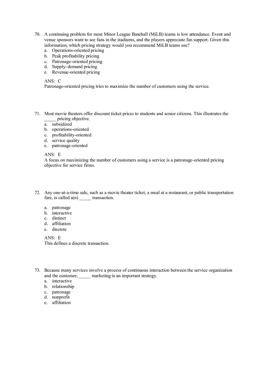 Services and Nonprofit Organization Marketing Answer Key Part 3 - Page 4