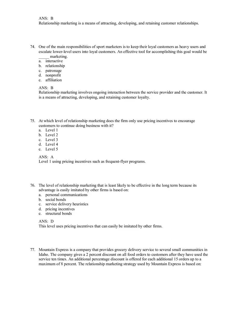 Services and Nonprofit Organization Marketing Answer Key Part 3 - Page 5