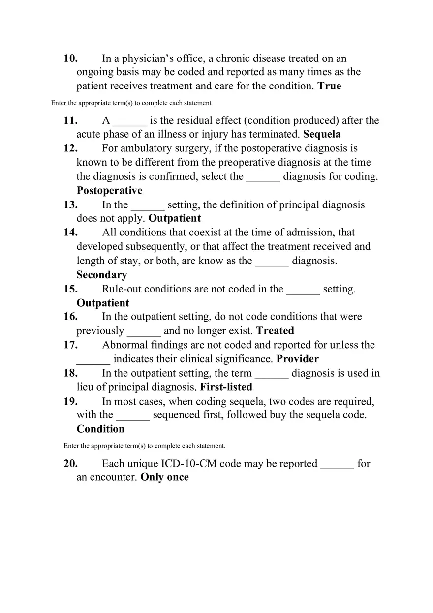 Diagnositic Code Guidelines Chapter Review - Page 2
