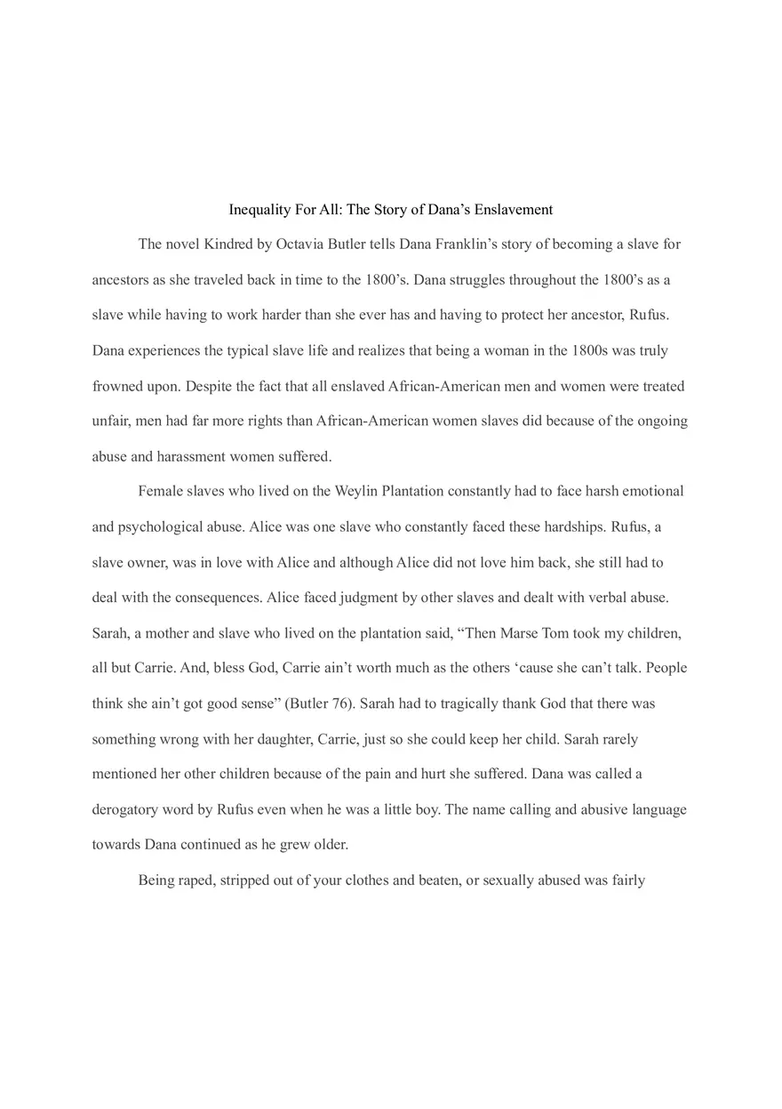 Inequality For All The Story of Dana’s Enslavement - Page 1