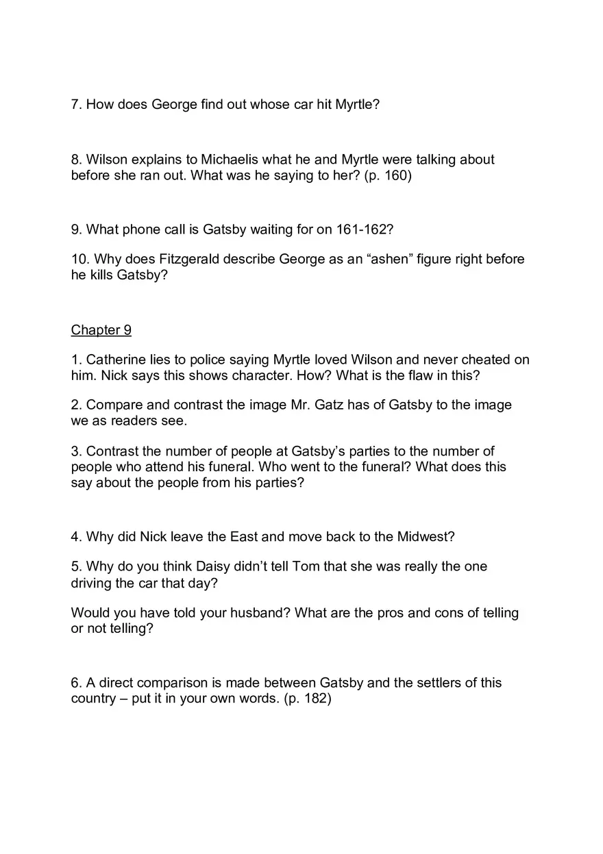 Great Gatsby Chapters 8-9 - Page 2