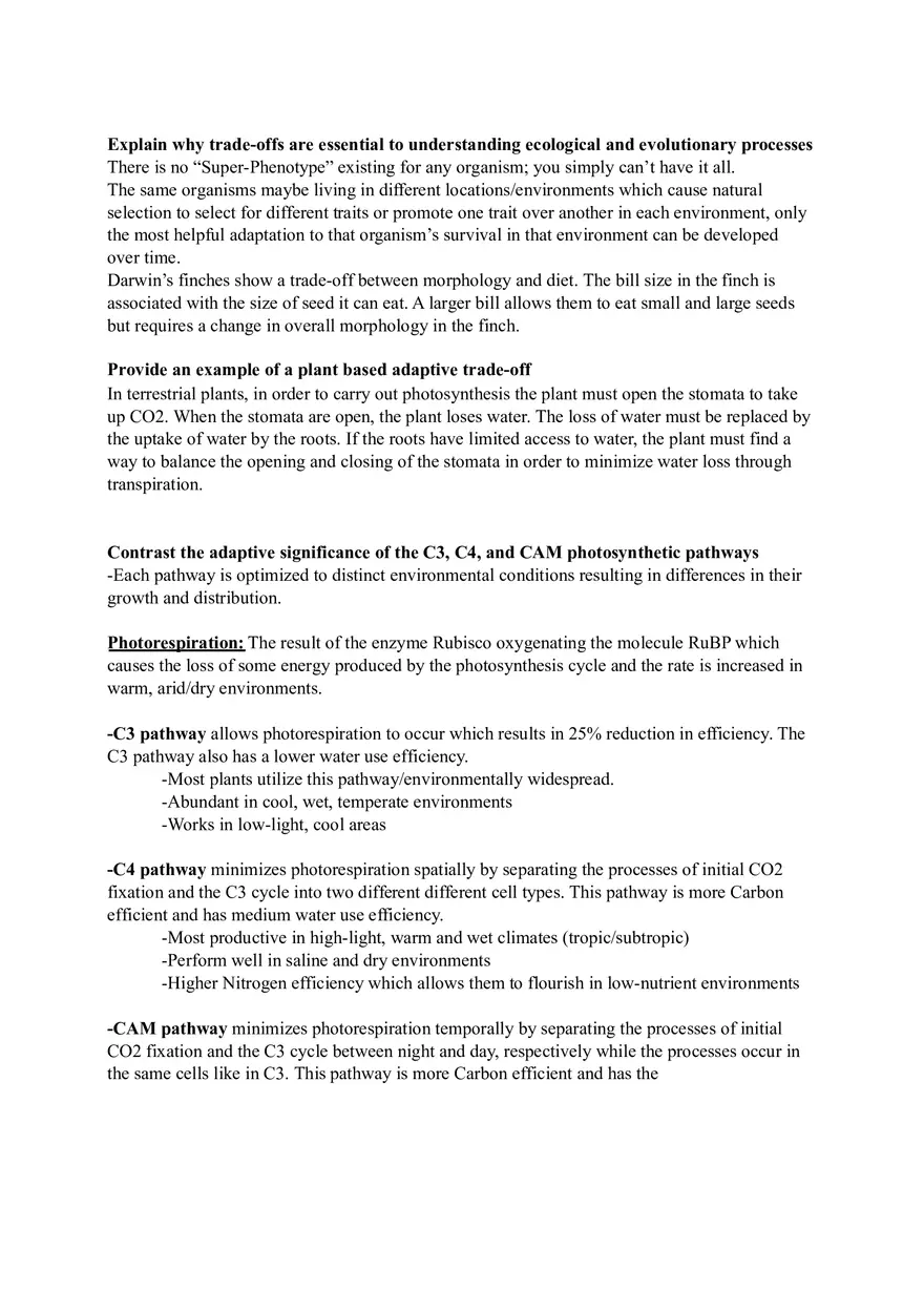 Ecology Study Guide for Exam Part 2 - Page 7