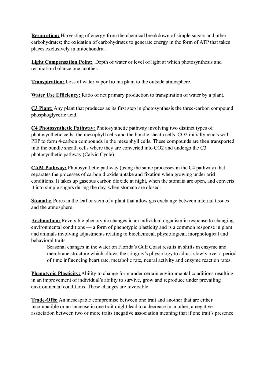 Ecology Study Guide for Exam Part 2 - Page 2
