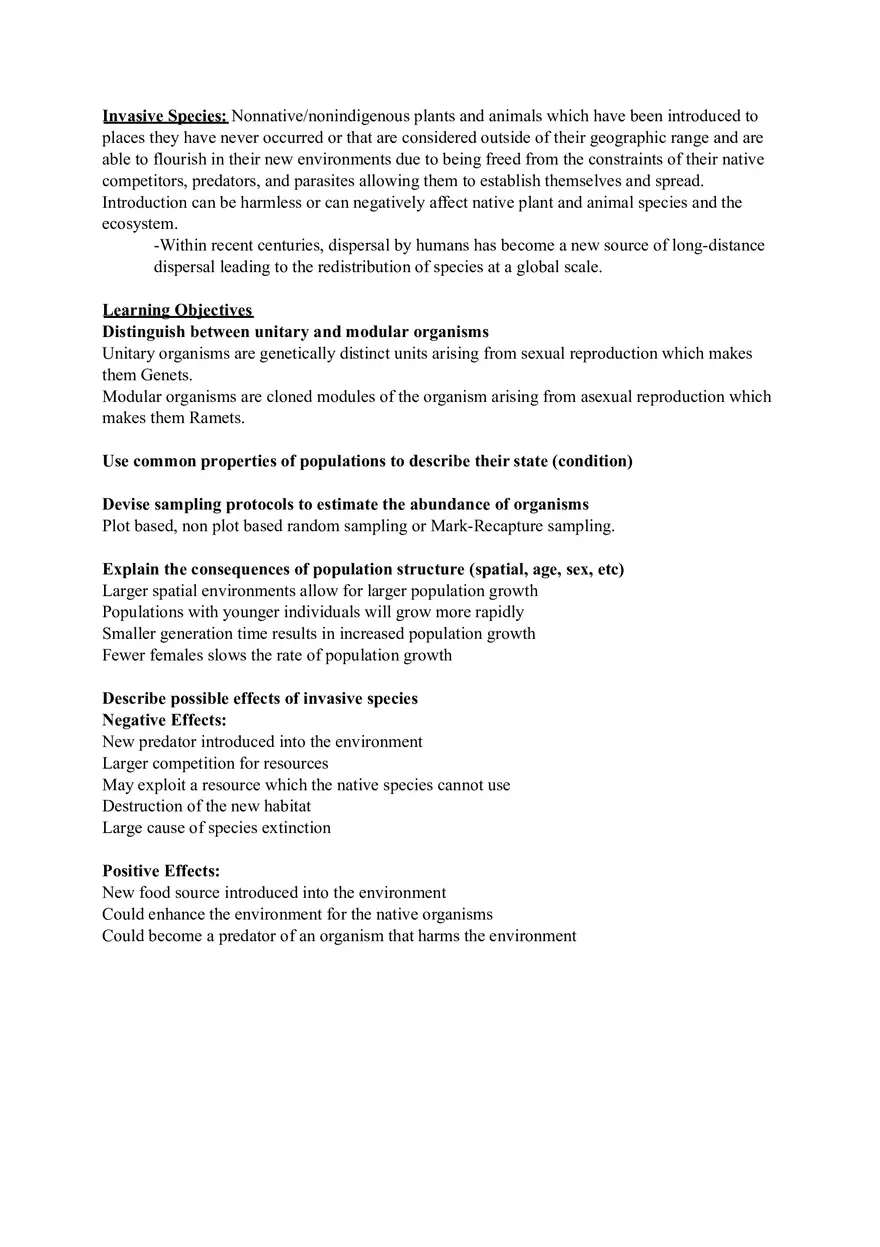 Ecology Study Guide for Exam Part 2 - Page 4