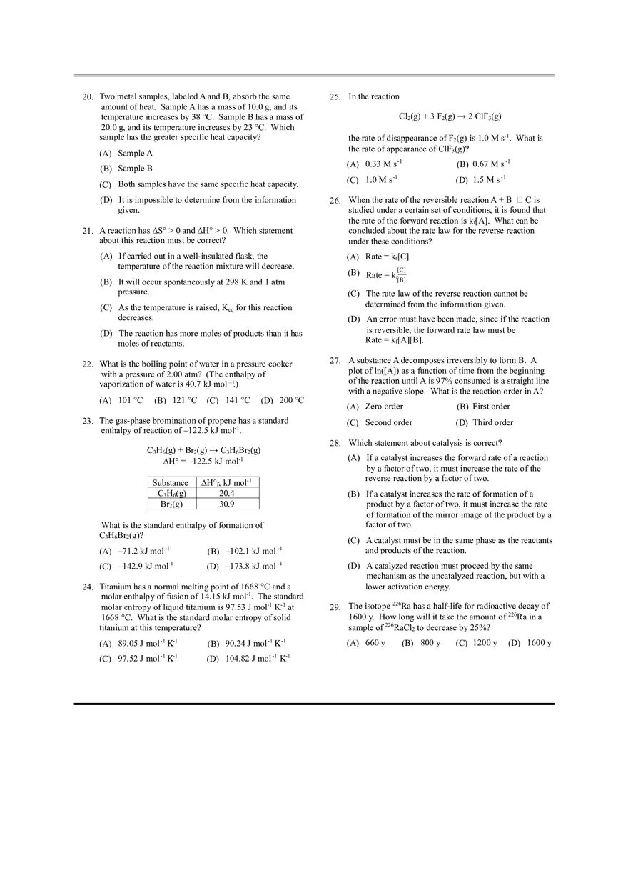 Local Chemistry Olympiad Answer Key - Page 4
