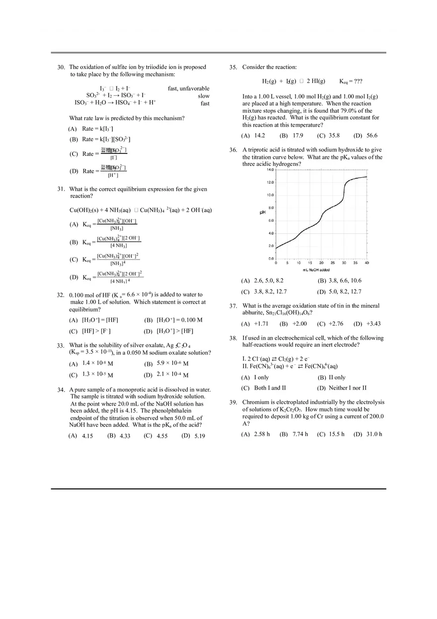 Local Chemistry Olympiad Answer Key - Page 5