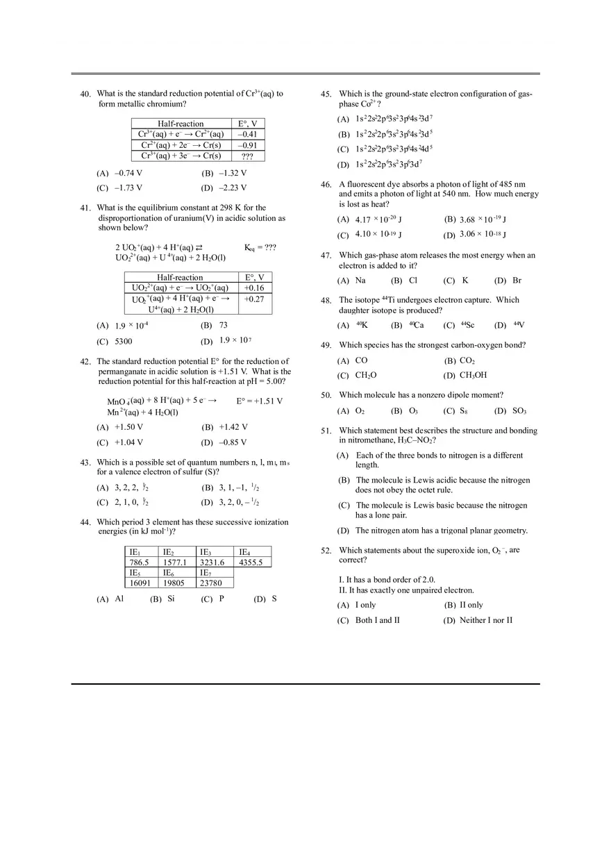 Local Chemistry Olympiad Answer Key - Page 6